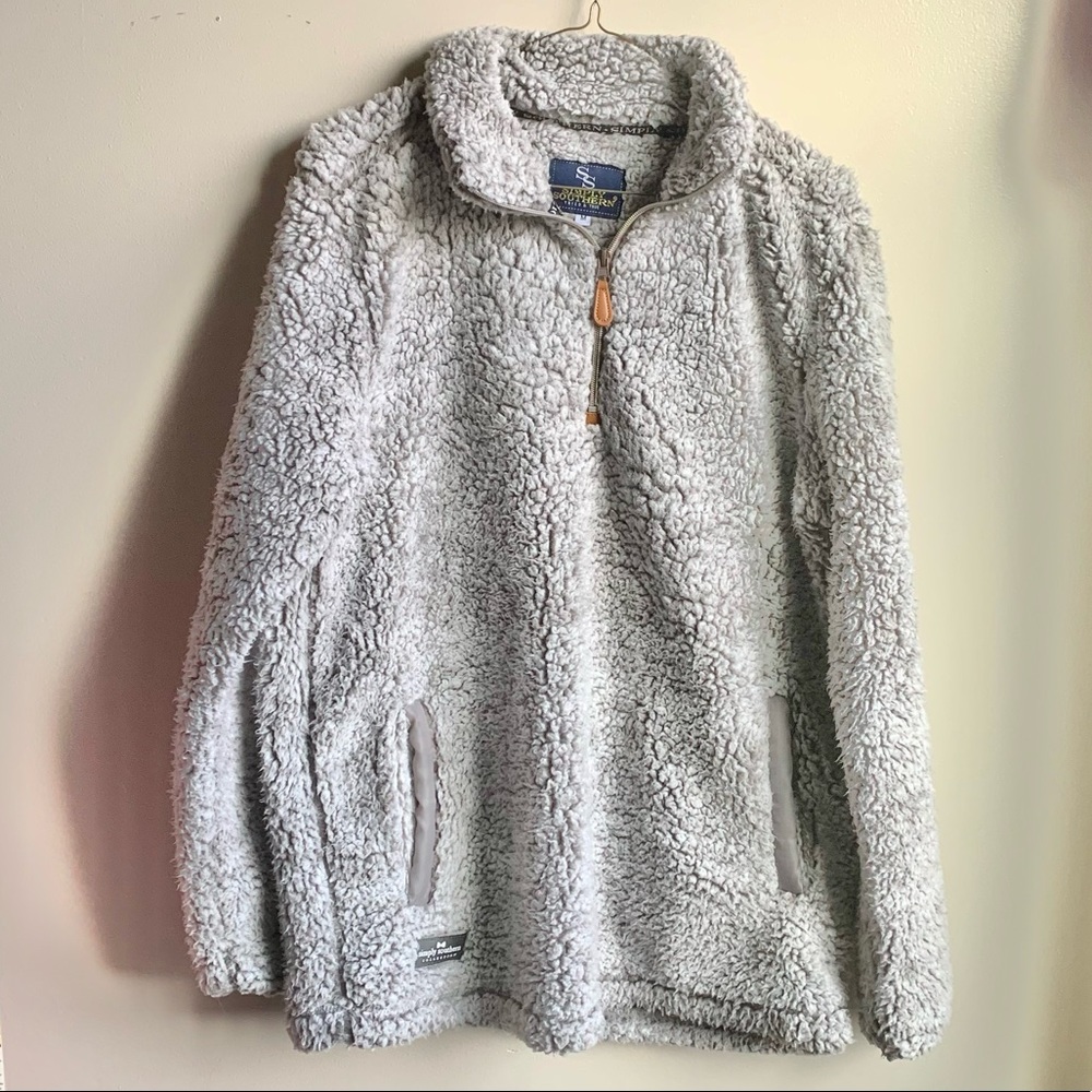Simply Southern Sherpa pullover jacket half zip